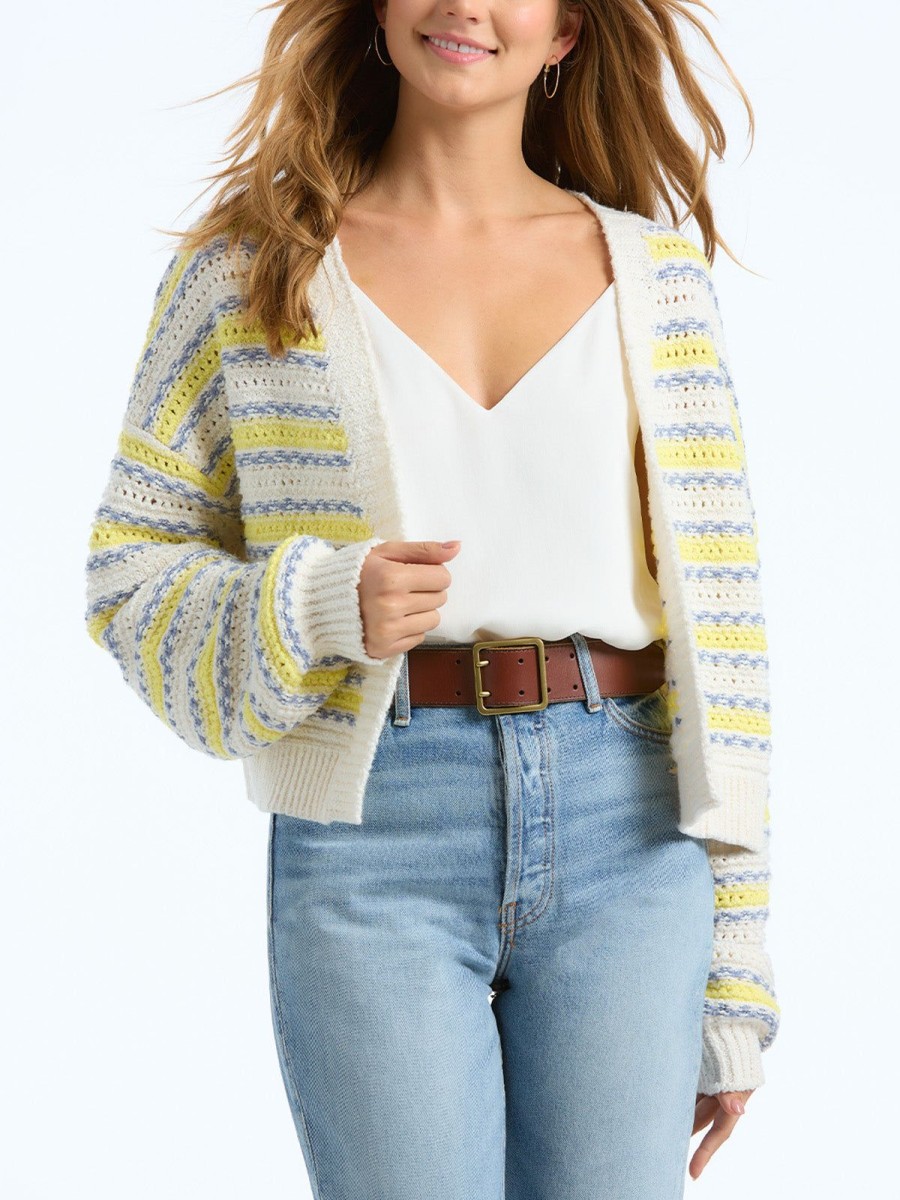 Women 525 America | Crimped Cardigan Chalk Multi