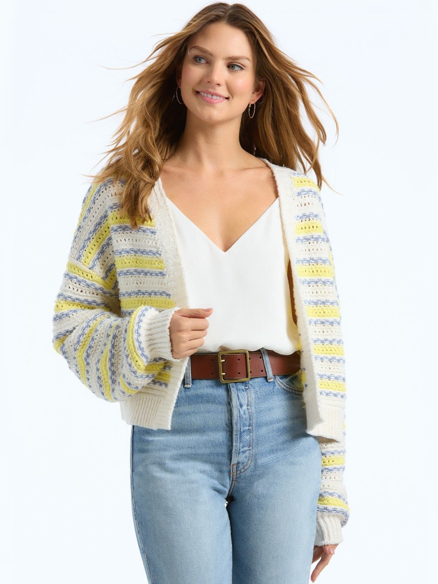 Women 525 America | Crimped Cardigan Chalk Multi