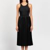 Women 525 America | Deanna: Mixed Media Midi Dress Black