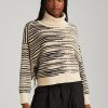 Women 525 America | Edie: Marl Chunky Turtleneck Pullover Cream Multi