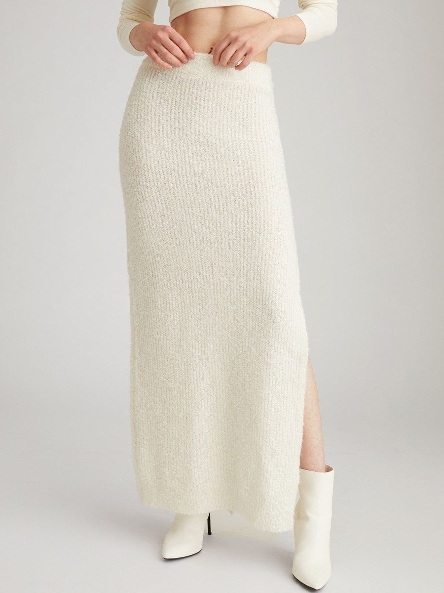 Women 525 America | Gwen: Boucle Maxi Skirt Chalk