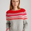 Women 525 America | Jen: Fair Isle Sweater Medium Heather Grey Multi