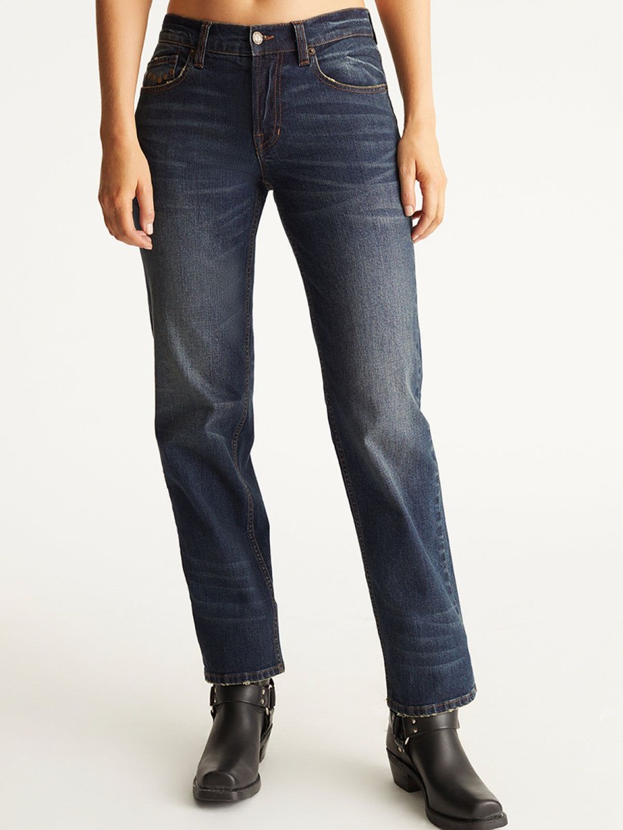 Women 525 America | Low-Rise Straight-Leg Jeans August Wash