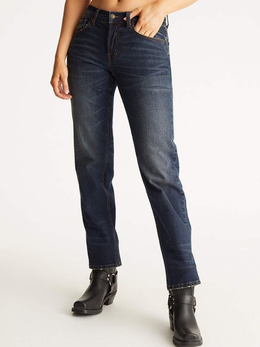 Women 525 America | Low-Rise Straight-Leg Jeans August Wash