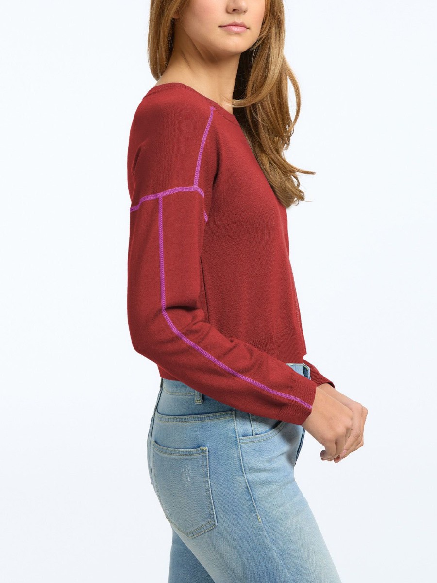 Women 525 America | Exposed Cover Stitch Pullover