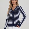 Women 525 America | Ava: Stripe Button Down Cardigan