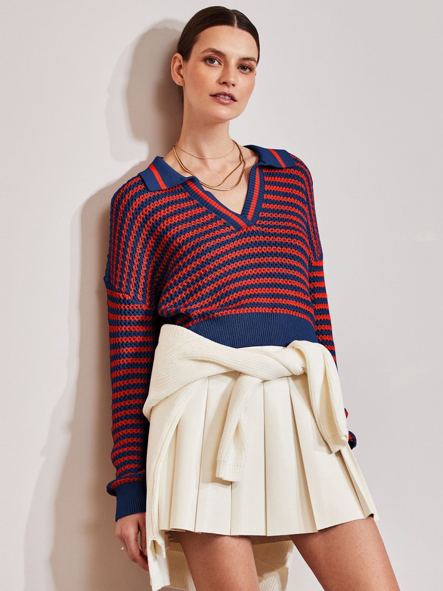 Women 525 America | Stripe Polo Pullover