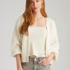 Women 525 America | Celeste: Boucle Cable Cardigan Chalk