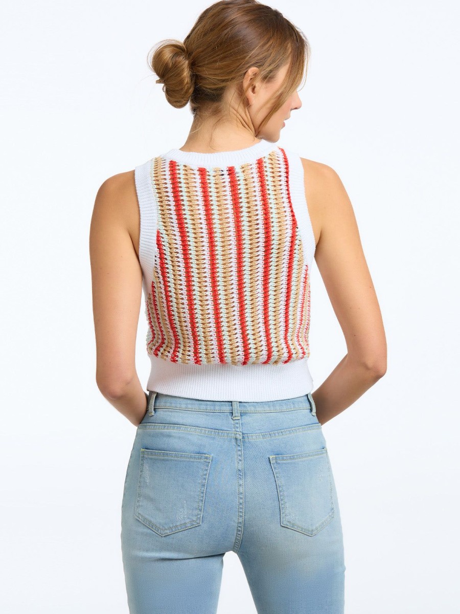 Women 525 America | Stripe Crochet Tank