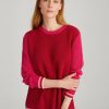 Women 525 America | Emma: Tipped Crewneck Shaker Stitch Sweater