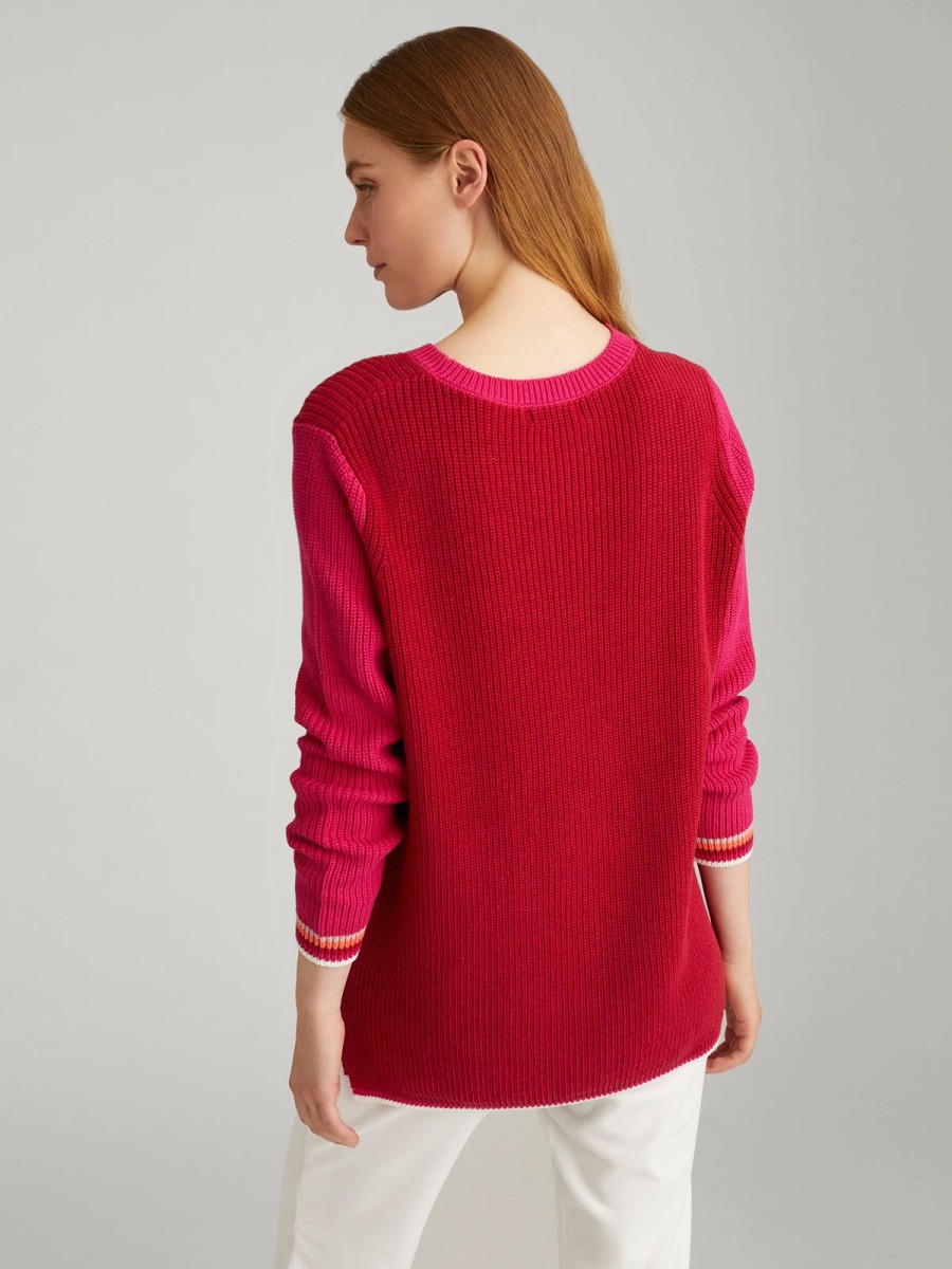 Women 525 America | Emma: Tipped Crewneck Shaker Stitch Sweater