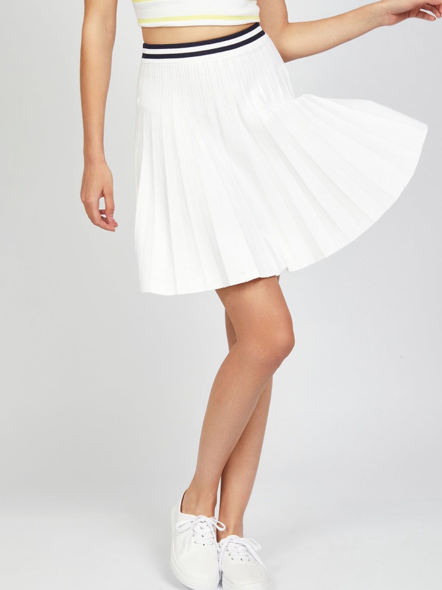 Women 525 America | Larissa: Stripe Waist Pleated Tennis Skirt