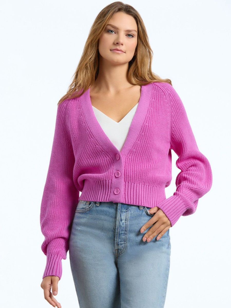 Women 525 America | Rumi: Cotton V-Neck Cardigan