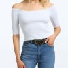 Women 525 America | Leah: Off The Shoulder Top Bleach White