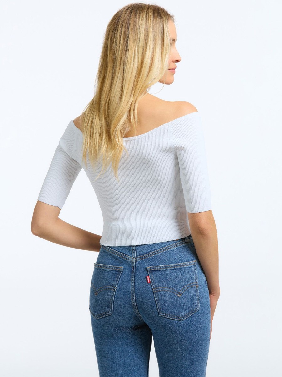 Women 525 America | Leah: Off The Shoulder Top Bleach White