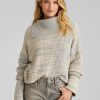 Women 525 America | Lily: Marl Split Turtleneck Pullover Medium Heather Grey Multi