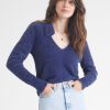 Women 525 America | Reese: Eyelash Johny Collar Pullover Indigo