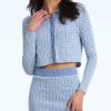 Women 525 America | Sophia: Jacquard Collared Cardigan Sea Wave Multi