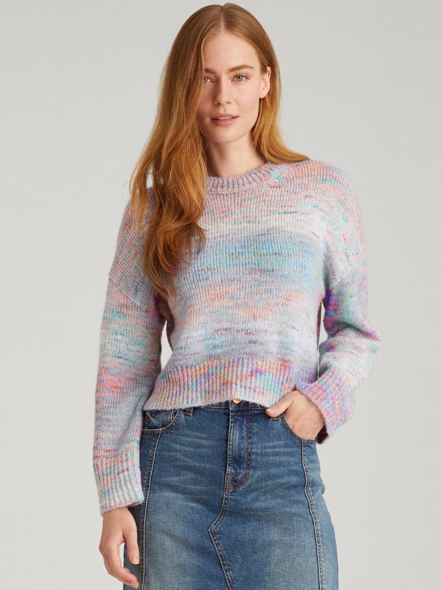 Women 525 America | Liyan: Space Dye Crewneck Pullover Lagoon Multi