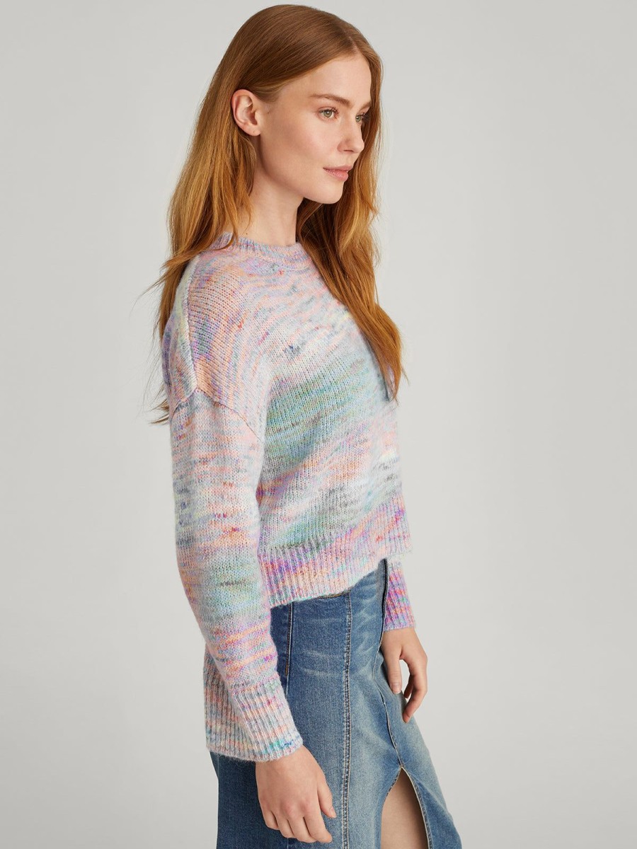 Women 525 America | Liyan: Space Dye Crewneck Pullover Lagoon Multi