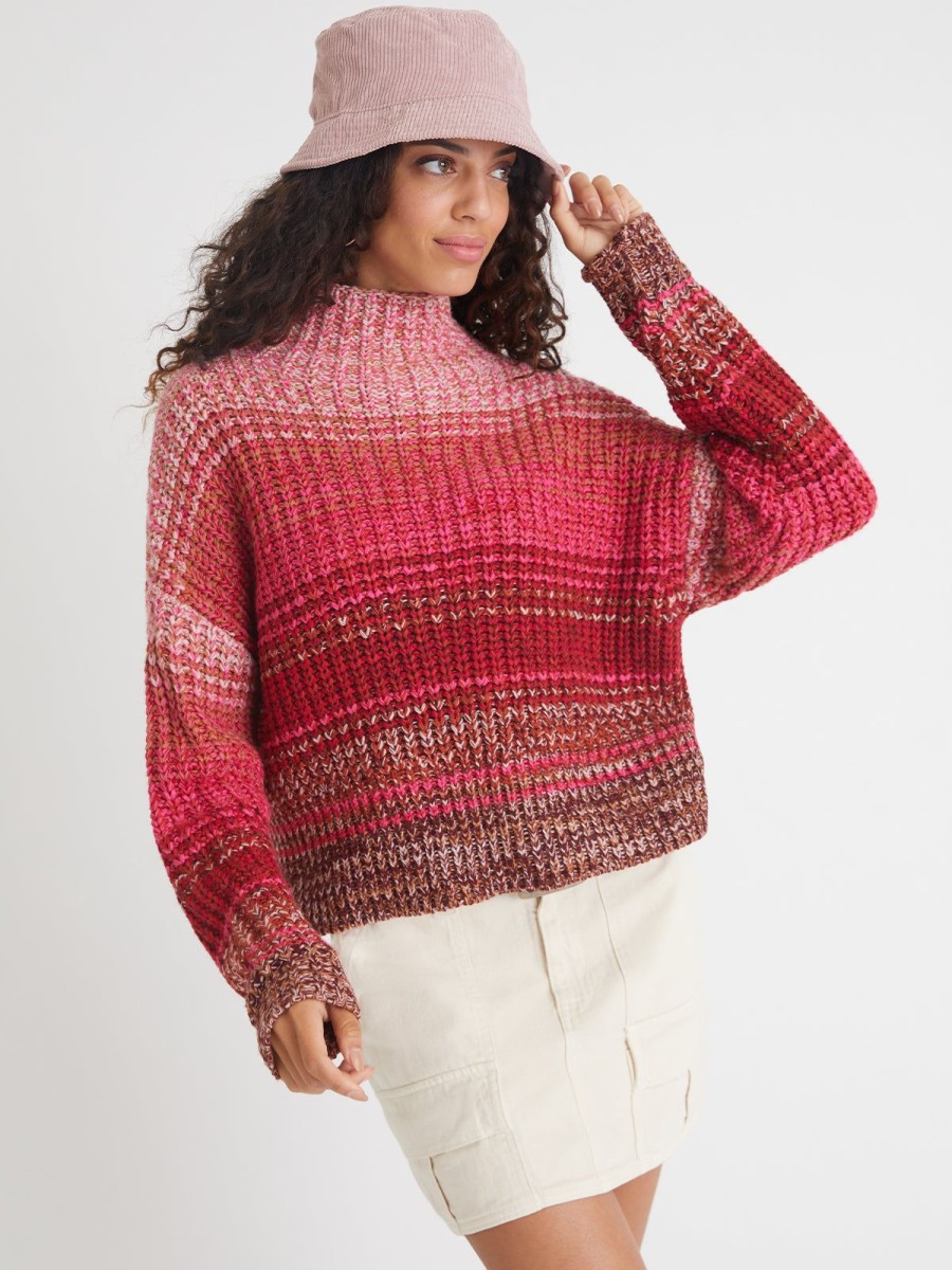 Women 525 America | Valerie: Ombre Mockneck Pullover Sweater