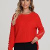 Women 525 America | Emma: Whipstitch Crewneck Shaker Stitch Sweater