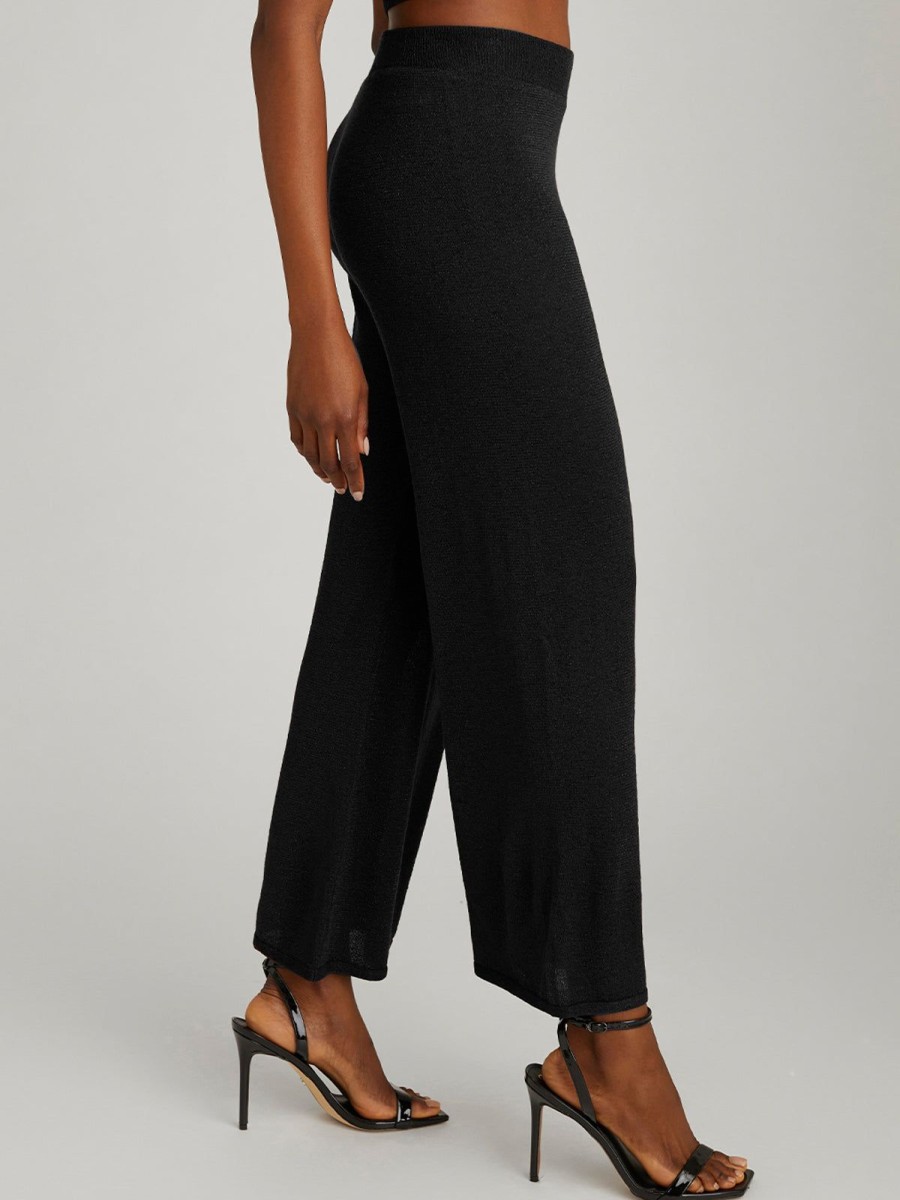 Women 525 America | Clover: Metallic Wide Leg Pants Black