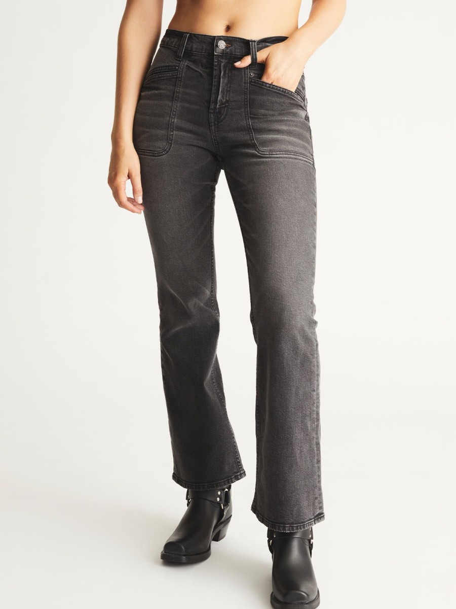 Women 525 America | Embroidered-Pocket Bootcut Jeans Parker Wash