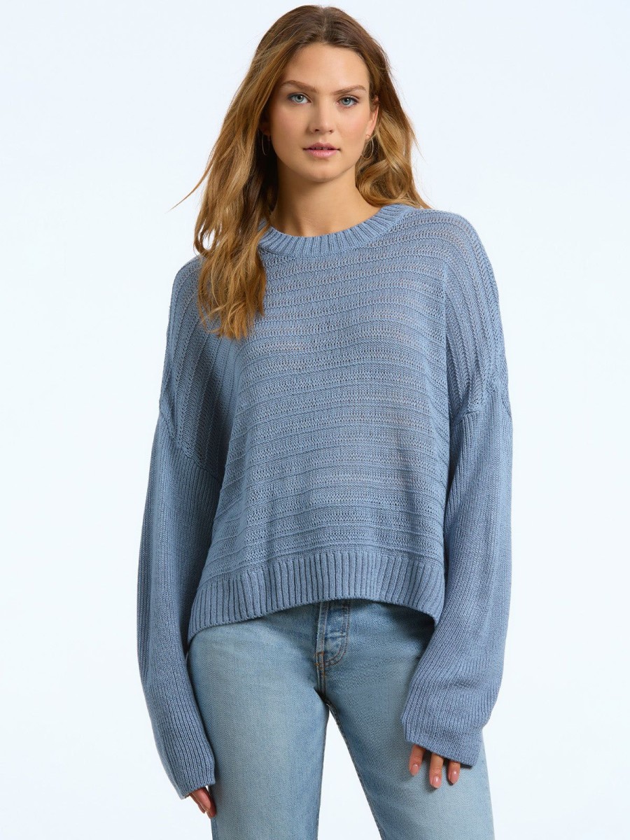 Women 525 America | Aria: Open Stitch Crewneck Sweater