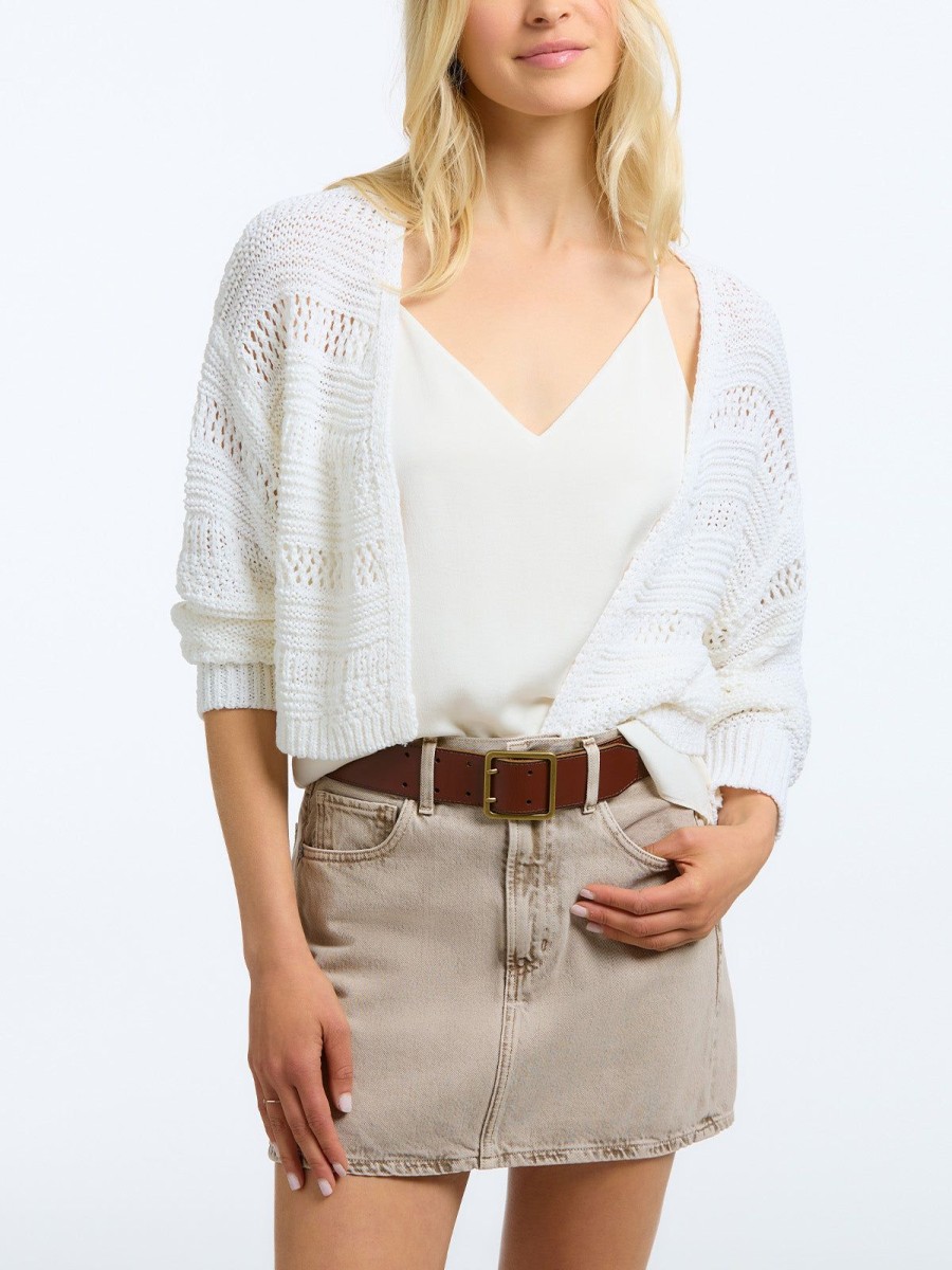 Women 525 America | Andrea: Crochet Open Cardigan