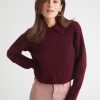 Women 525 America | Alicia: Polo Sweater Oxblood