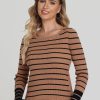 Women 525 America | Camila: Stripe Crewneck Sweater