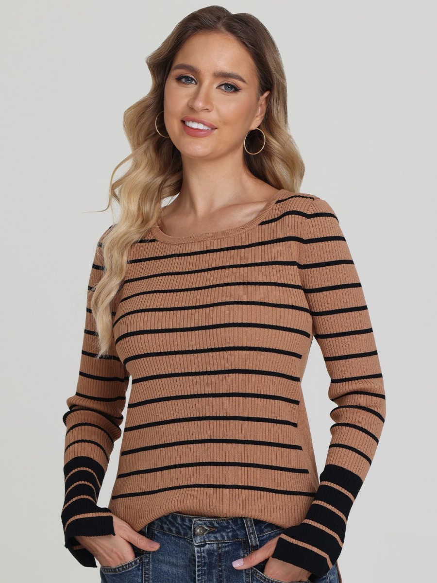 Women 525 America | Camila: Stripe Crewneck Sweater