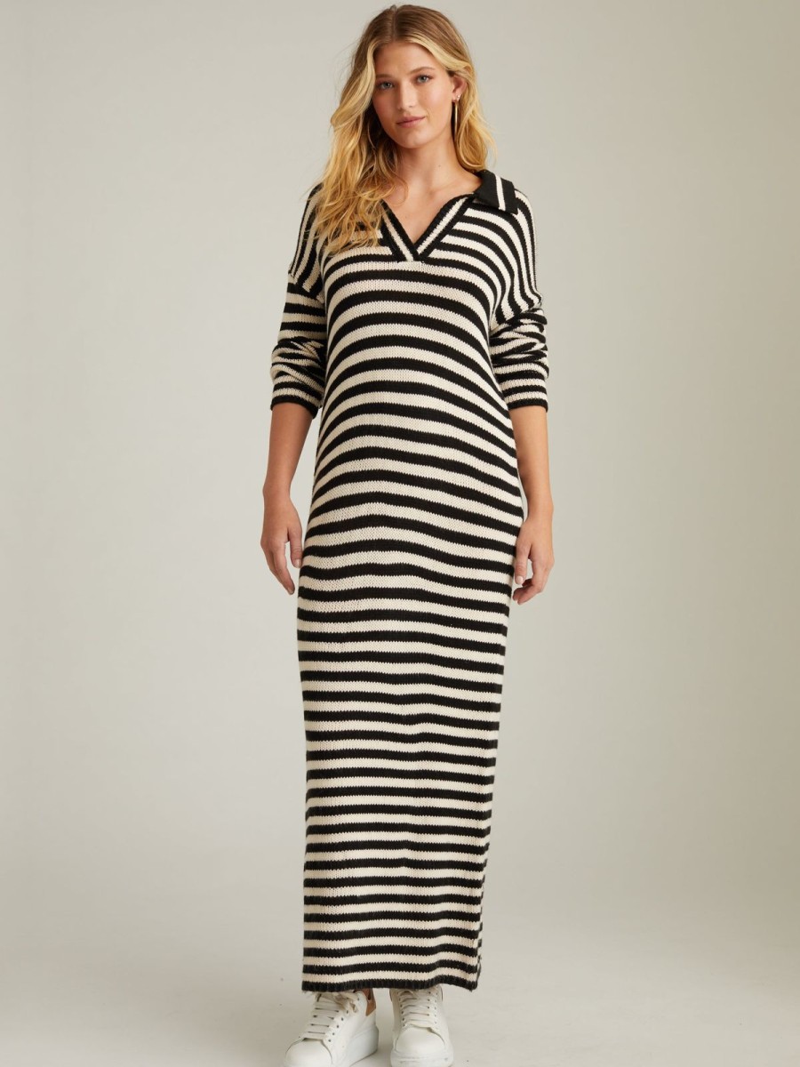 Women 525 America | Raya: Stripe Polo Dress Black Multi