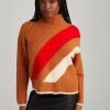 Women 525 America | Ria: Colorblock Cable Pullover